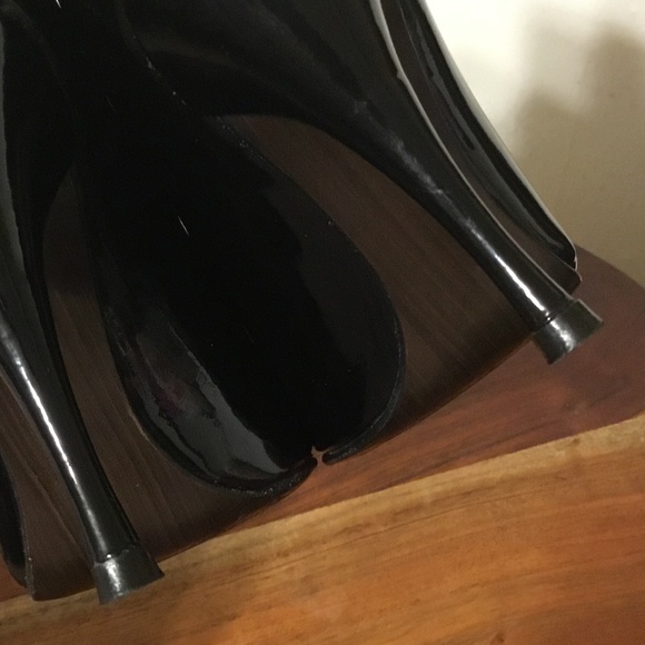 Stuart Weitzman Black Open Toe Heels Size 6M 236 - Picture 10 of 13